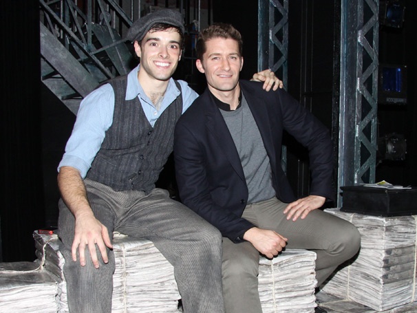Glee Star Matthew Morrison Hangs Out with Corey Cott Backstage at Newsies