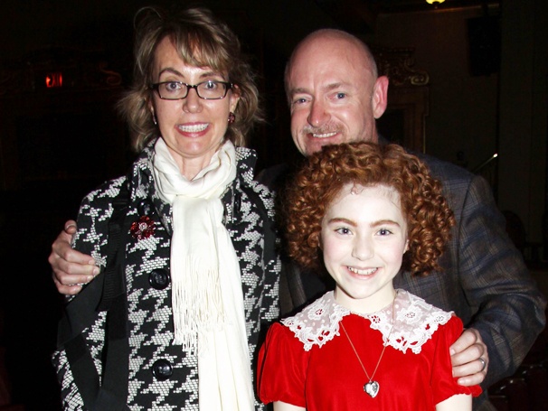 Gabrielle Giffords, Victor Garber and Debra Monk Surprise the Cast of Broadway’s Annie