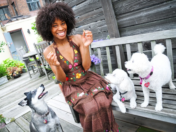 Ain't Too Proud to Fetch! Motown Star Valisia LeKae Shows Off Her Trio of Dynamite Dogs