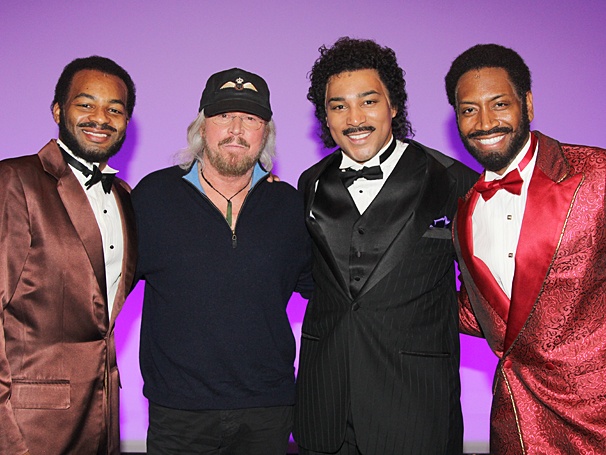 Barry Gibb of the Bee Gees Pays a Visit to the Cast of Motown