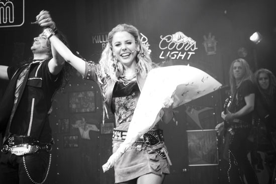 Kerry Butler first performance in Rock of Ages – Constantine Maroulis – Kerry Butler (curtain call grin)