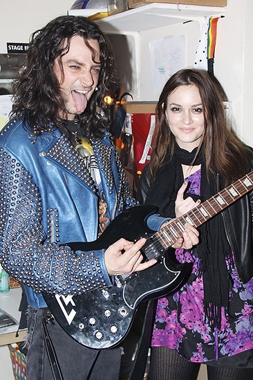Leighton Meester at Rock of Ages - Leighton Meester - Constantine Maroulis - guitar