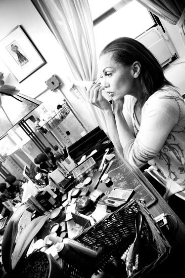 Sondheim on Sondheim Backstage – Vanessa Williams – black and white