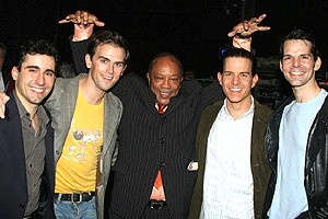 Quincy Jones at Jersey Boys - John Lloyd Young - Daniel Reichard - Quincy Jones - Christian Hoff - J. Robert Spencer