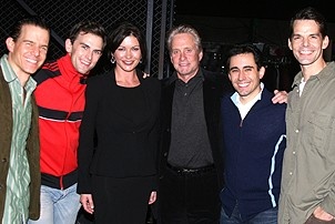 Catherine Zeta-Jones and Michael Douglas Visit Jersey Boys - Christian Hoff - Daniel Reichard - Catherine Zeta-Jones - Michael Douglas - John Lloyd Young - J. Robert Spencer