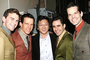 Photo Op - Masi Oka at Jersey Boys - Daniel Reichard - Christian Hoff - Masi Oka - John Lloyd Young - J. Robert Spencer