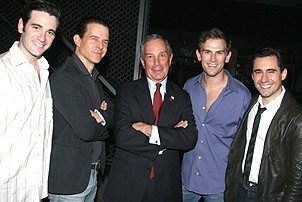 Photo Op - Mayor Bloomberg at Jersey Boys - Colin Donnell - Christian Hoff - Michael Bloomberg - Daniel Reichard - John Lloyd Young