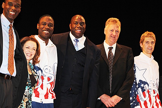 Magic.Bird Opening Night – Robert Manning Jr. – Deirdre O’Connell - Kevin Daniels – Magic Johnson– Larry Bird - Tug Coker 