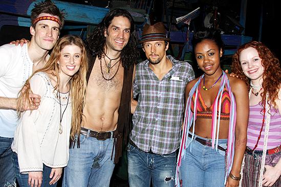 Jason Mraz and Judd Apatow at Hair - Jason Mraz - Gavin Creel - Caissie Levy - Will Swenson - Sasha Allen - Megan Reinking