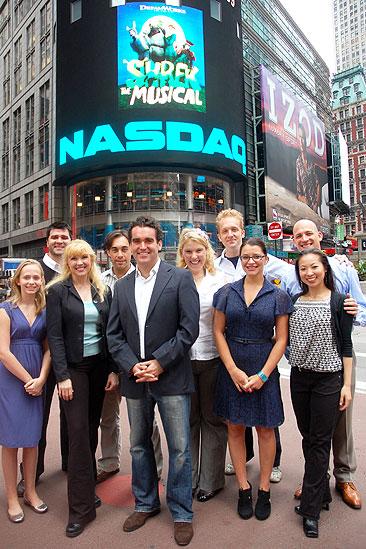 Shrek at NASDAQ – group outside