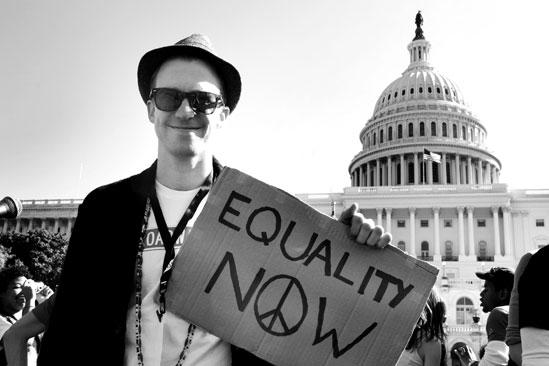 Hair at the National Equality March - Gavin Creel - Equality Now
