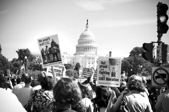 Hair at the National Equality March - Rally Signs