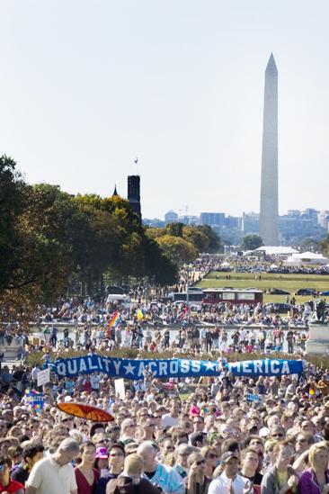 Hair at the National Equality March - Washington Monument