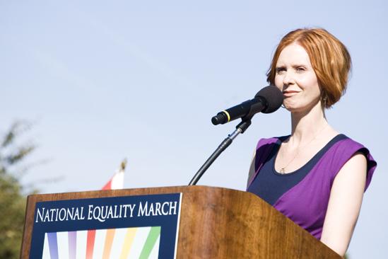 Hair at the National Equality March - Cynthia Nixon