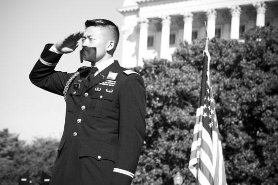 Hair at the National Equality March - Lt. Dan Choi