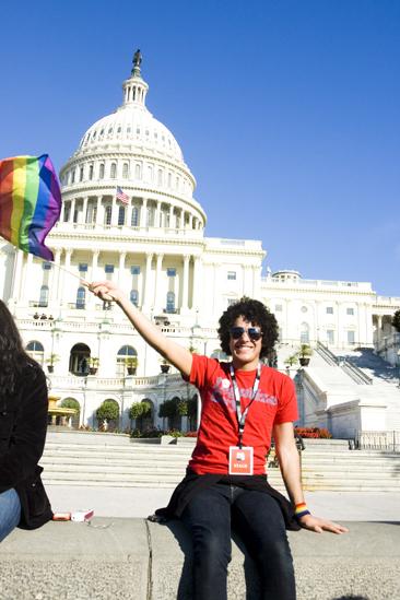 Hair at the National Equality March - John Moauro (flag)