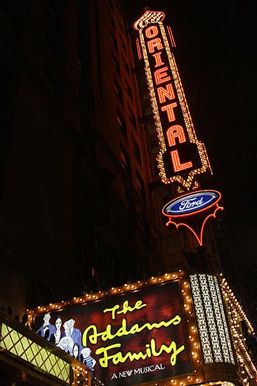 Addams Family Chicago opening – marquee