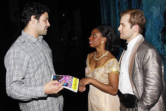 Mark Sanchez at Memphis - Mark Sanchez - Montego Glover - Chad Kimball talking