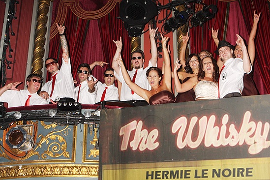 Rock of Ages wedding – bridal party in box seats