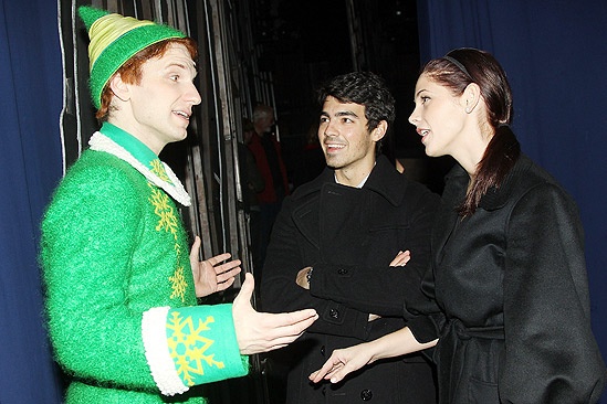 Backstage at Elf with Joe Jonas – Sebastian Arcelus – Joe Jonas – Ashley Greene 