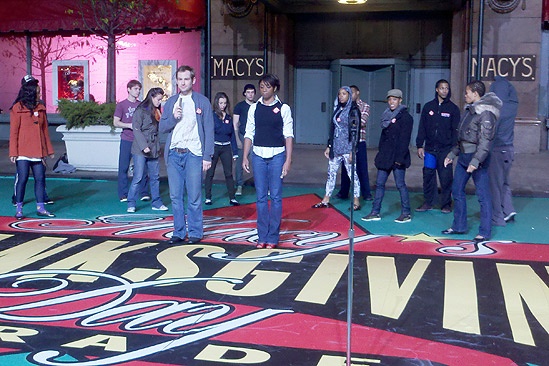 Memphis at Macy’s Thanksgiving Day Parade – Chad Kimball – Montego Glover (rehearsal)