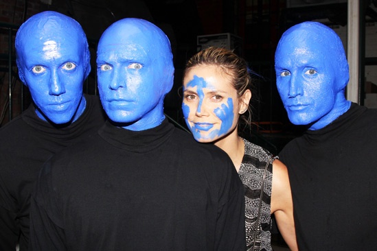 Blue Man Group – Heidi Klum Visit – Blue Men – Heidi Klum