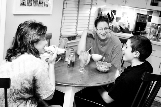 Day in the Life of Judy Gold – Judy Gold – partner Elysa – son Ben (breakfast)
