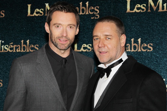 Les Miserables London premiere – Hugh Jackman – Russell Crowe