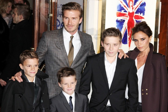 11 Viva Forever opening night – Romeo Beckham – David Beckham – Cruz Beckham – Brooklyn Beckham – Victoria Beckham 