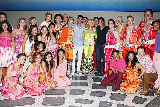 Novak Djokovic and Rafael Nadal at Mamma Mia – group shot