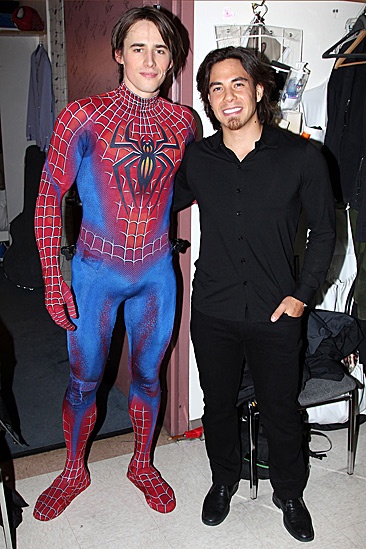 Apolo Anton Ohno Backstage at Spider-man - Apolo Anton Ohno – Reeve Carney