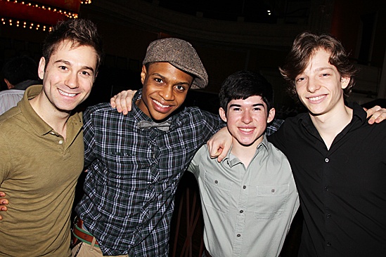Newsies- Michael Fatica, Ephraim M. Sykes, Andy Richarson and Mike Faist 