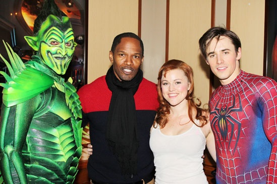 Jamie Foxx at 'Spider-Man' - Robert Cuccioli - Jamie Foxx - Rebecca Faulkenberry - Reeve Carney