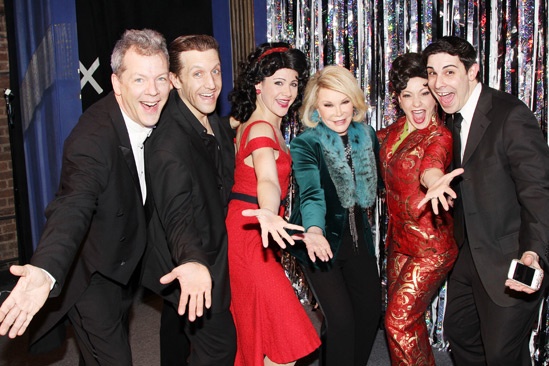 Joan Rivers at ‘Forbidden Broadway’ — David Caldwell — Scott Richard Foster — Natalie Charle Ellis — Joan Rivers — Jenny Lee Stern — Marcus Stevens
