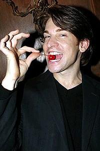 Hunka Cabaret Opening - Andy Karl - eating cherry