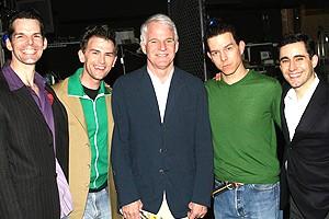 Steve Martin at Jersey Boys - J. Robert Spencer - Daniel Reichard - Steve Martin - Christian Hoff - John Lloyd Young