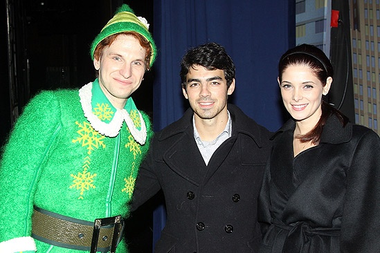Backstage at Elf with Joe Jonas – Sebastian Arcelus – Joe Jonas – Ashley Greene 