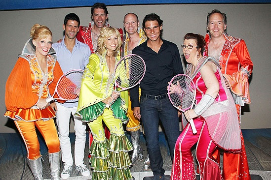 Novak Djokovic and Rafael Nadal at Mamma Mia – Novak Djokovic – Rafael Nadal – Stacia Fernandez – Lisa Brescia – Jennifer Parry – Patrick Boll – John Hemphill – David Beach