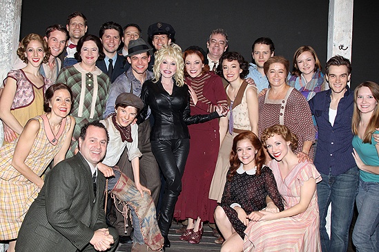 Dolly Parton at Bonnie & Clyde - Jeremy Jordan – Dolly Parton – Laura Osnes – the cast of <i>Bonnie & Clyde</i>