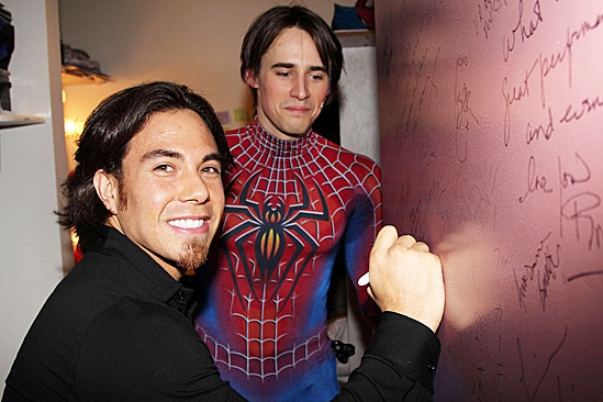 Apolo Anton Ohno Backstage at Spider-man - Apolo Anton Ohno – Reeve Carney