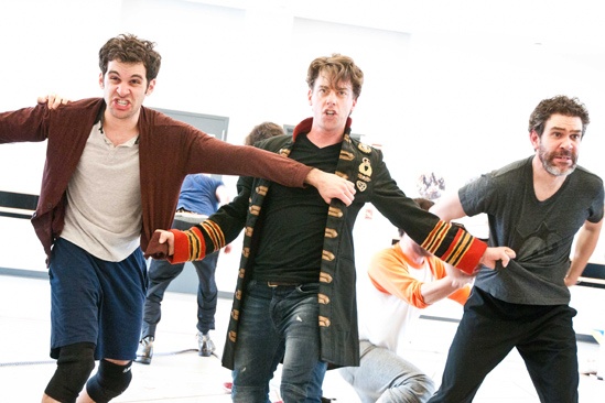 Peter and the Starcatcher Rehearsal – Adam Chanler-Berat – Christian Borle – Kevin Del Aguila