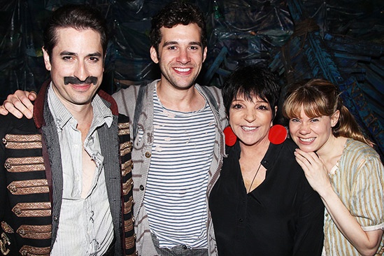 Liza Minnelli and more at Peter and the Starcatcher – Matthew Saldivar – Adam Chanler-Berat – Liza Minnelli – Celia Keenan-Bolger