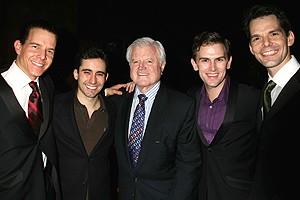 Photo Op - Ted Kennedy at Jersey Boys - Christian Hoff - John Lloyd Young - Ted Kennedy - Daniel Reichard - J. Robert Spencer
