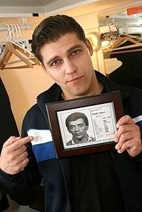 Photo Op - Jersey Boys in SF - Deven May (Frankie Valli mug shot)