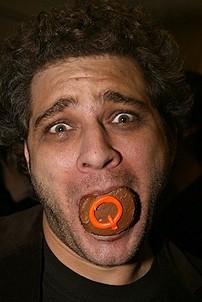 Photo Op - Avenue Q plays 1,500 performance - Jeff Marx (with cupcake)