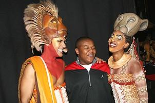 Photo Op - Kyle Massey at The Lion King - Josh Tower - Kyle Massey - Kissy Simmons (laughing)