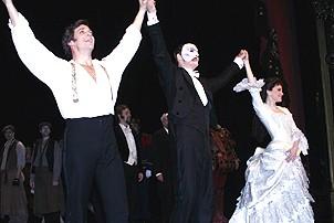 Photo Op - Phantom 8,000th Performance - cc - Michael Shawn Lewis - Howard McGillin - Jennifer Hope Wills 