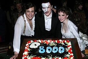 Photo Op - Phantom 8,000th Performance - Michael Shawn Lewis - Howard McGillin - Jennifer Hope Wills