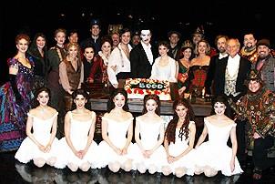 Photo Op - Phantom 8,000th Performance - company with cake