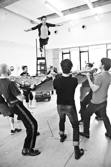 Peter and the Starcatcher Rehearsal – Adam Chanler-Berat Flying